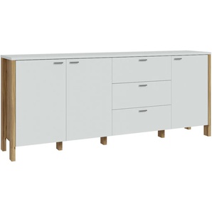 Sideboard FORTE Sideboards Gr. B/H/T: 206,1cm x 86,5cm x 41,6cm, 3 St., grau (mauvella eiche / secret grau)