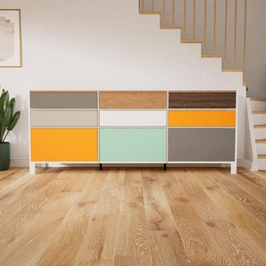 Sideboard Gelb - Designer-Sideboard: Schubladen in Gelb - Hochwertige Materialien - 226 x 91 x 47 cm, Individuell konfigurierbar