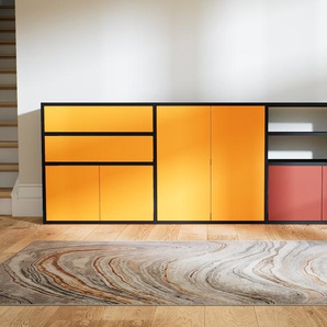 Sideboard Gelb - Sideboard: Schubladen in Gelb & Türen in Gelb - Hochwertige Materialien - 226 x 79 x 34 cm, konfigurierbar