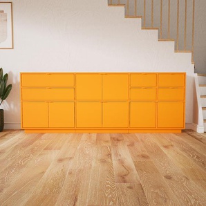 Sideboard Gelb - Sideboard: Schubladen in Gelb & Türen in Gelb - Hochwertige Materialien - 228 x 85 x 34 cm, konfigurierbar