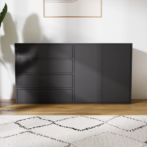 Sideboard Graphitgrau - Sideboard: Schubladen in Graphitgrau & Türen in Graphitgrau - Hochwertige Materialien - 151 x 79 x 34 cm, konfigurierbar