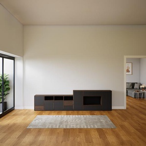 Sideboard Graphitgrau - Sideboard: Schubladen in Graphitgrau & Türen in Graphitgrau - Hochwertige Materialien - 308 x 79 x 34 cm, konfigurierbar