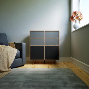 Kommode Graphitgrau - Lowboard: Schubladen in Grau & Türen in Graphitgrau - Hochwertige Materialien - 79 x 91 x 34 cm, konfigurierbar