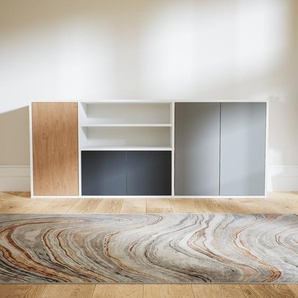 Sideboard Grau - Designer-Sideboard: Türen in Graphitgrau - Hochwertige Materialien - 190 x 79 x 34 cm, Individuell konfigurierbar
