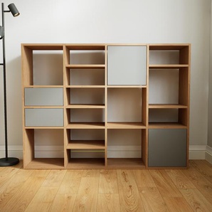 Sideboard Grau - Sideboard: Schubladen in Grau & Türen in Grau - Hochwertige Materialien - 156 x 117 x 34 cm, konfigurierbar