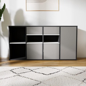 Sideboard Grau - Sideboard: Schubladen in Grau & Türen in Grau - Hochwertige Materialien - 156 x 79 x 34 cm, konfigurierbar