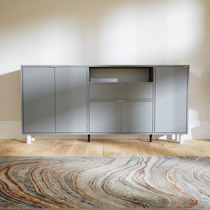Sideboard Grau - Sideboard: Schubladen in Grau & Türen in Grau - Hochwertige Materialien - 190 x 91 x 34 cm, konfigurierbar