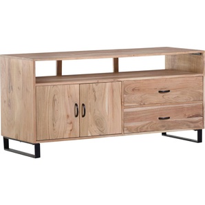 Sideboard GUTMANN FACTORY Georgia, beige (natur), B:140cm H:68cm T:52cm, Massivholz, Sideboards, Kommode aus massivem Akazienholz, Breite 140 cm