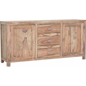 Sideboard GUTMANN FACTORY Inka, beige (natur), B:175cm H:80cm T:40cm, Sideboards, Kommode aus massivem Sheesham Holz, Breite 175 cm