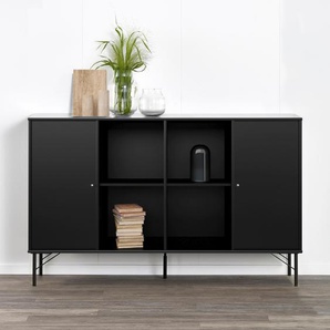 Sideboard HAMMEL FURNITURE Mistral Kubus Sideboards Gr. B/H/T: 136 cm x 89 cm x 32,5 cm, schwarz Sideboards mit zwei Türen und Metall Füße, Breite: 136 cm