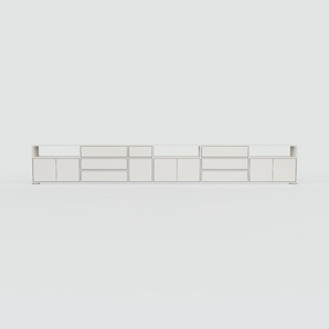 Sideboard Hellgrau - Sideboard: Schubladen in Hellgrau & Türen in Hellgrau - Hochwertige Materialien - 414 x 62 x 34 cm, konfigurierbar