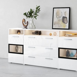 Sideboard HELVETIA Sarah mix Sideboards weiß (weiß, hochglanz) Sideboards Breite 182 cm