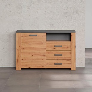 Sideboard HOME AFFAIRE Ambres Sideboards Gr. B/H/T: 127cm x 83cm x 40cm, 3 St., braun (artisan eiche melamin) Kommode, Echtholzoptik, Maße BxH: 127x83 cm, Eiche