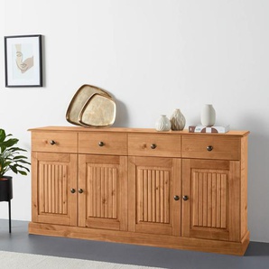 Sideboard HOME AFFAIRE Liotta Sideboards Gr. B/H/T: 158 cm x 80 cm x 34 cm, 2 St., beige (natur gebeizt, gewachst)