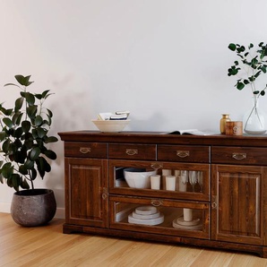 Sideboard HOME AFFAIRE Ruegen, braun (dunkelbraun), B:180cm H:85cm T:40cm, Sideboards, Kommode aus massiver Kiefer, FSC, Breite 180 cm