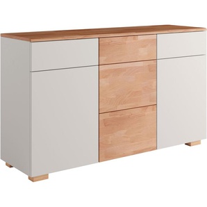 Sideboard HOME AFFAIRE Sideboards Gr. B/H/T: 135cm x 80cm x 40cm, teilmassiv, braun (braun und grau) schöne moderne Optik