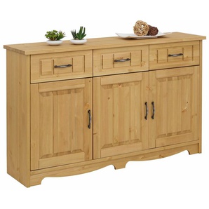 Sideboard HOME AFFAIRE Trinidad Sideboards Gr. B/H/T: 148cm x 89cm x 37cm, beige (natur/geölt) Kommode, Breite 148 cm