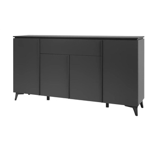 Sideboard mit Soft-Close - schwarz - Materialmix - 177 cm - 92 cm - 40 cm | Möbel Kraft