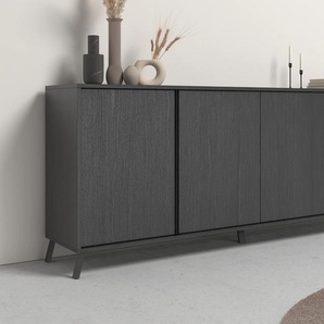 Sideboard INOSIGN City Sideboards Gr. B/H/T: 205cm x 84cm x 40cm, schwarz (schwarz melamin holzstruktur) Breite ca. 205 cm