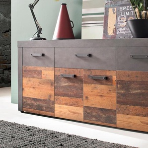 Sideboard INOSIGN Ilana Sideboards grau (graphit matera, old wood farben) Sideboards moderner Industrial Style