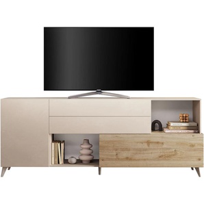 Sideboard INOSIGN Monaco Breite 241 cm, Anrichte mit 1 Tür, Klappe u. 2 Schubkästen Sideboards Gr. B/H/T: 241cm x 94cm x 42cm, 2 St., weiß (cashmere/eiche cadiz nb) Kommode, SoftSelf Closing