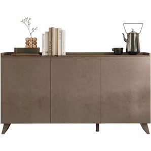 Sideboard INOSIGN Tray, Breite 181, Kommode mit 3 Türen Sideboards Gr. B/H/T: 181 cm x 99 cm x 42 cm, braun (bronzo, mercure nb holzstruktur) Sideboards Top Tablet, Push-to-open Funktion