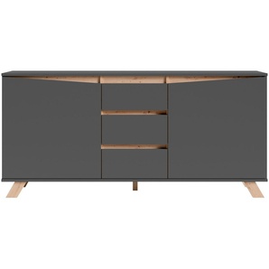 Sideboard INOSIGN Valentin Sideboards Gr. B/H/T: 160cm x 76cm x 38cm, grau (anthrazit)