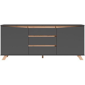 Sideboard INOSIGN Valentin Sideboards Gr. B/H/T: 180cm x 76cm x 38cm, grau (anthrazit)