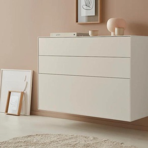 Sideboard LEGER HOME BY LENA GERCKE Essentials Sideboards Gr. B/H/T: 112 cm x 74 cm x 42 cm, 3, grau (warmgrau) Sideboards Breite: 112cm, MDF lackiert, Push-to-open-Funktion