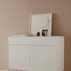 Sideboard LEGER HOME BY LENA GERCKE Essentials Sideboards Gr. B/H/T: 112cm x 90cm x 42cm,, weiß (warmweiß) Breite: 112cm, MDF lackiert, Push-to-open-Funktion