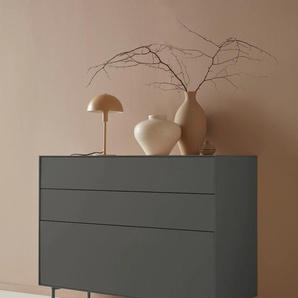 Sideboard LEGER HOME BY LENA GERCKE Essentials Sideboards Gr. B/H/T: 112cm x 90cm x 42cm, 3 St., grau (anthrazit) Breite: 112cm, MDF lackiert, Push-to-open-Funktion