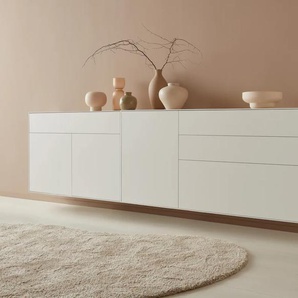 Sideboard LEGER HOME BY LENA GERCKE Essentials Sideboards Gr. B/H/T: 279 cm x 74 cm x 42 cm, 4, weiß (warmweiß) Sideboards Breite: 279cm, MDF lackiert, Push-to-open-Funktion