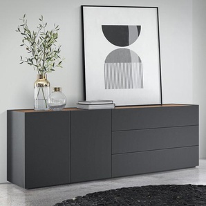 Tenzo Plain Sideboard 210 cm Grau / Eiche, Günstig Möbel, Küchen &  Büromöbel kaufen