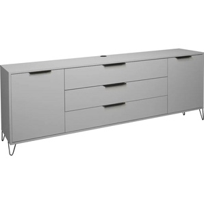 Sideboard MÄUSBACHER Bonnie Sideboards Gr. B/H/T: 216cm x 70cm x 45cm, 2 St., grau (kreidegrau matt lack) Breite 216 cm mit Drahtgestell