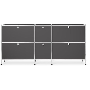 Sideboard Metall »CN3« groß mit 6 Klappenfächern - chrom -