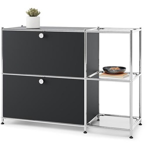 Sideboard Metall »CN3« mit 2 Klappenfächern - schwarz -