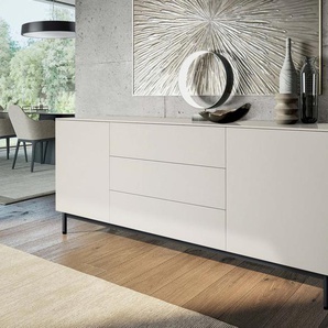 Sideboard Monaco 180 cm - Pastellsand matt - Metalluntergestell Schwarz