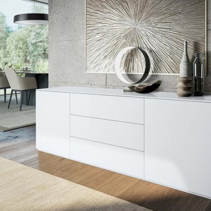 Sideboard Monaco180 cm - Weiß matt - auf Bodenplatte