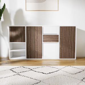 Sideboard Nussbaum - Sideboard: Schubladen in Nussbaum & Türen in Nussbaum - Hochwertige Materialien - 156 x 79 x 34 cm, konfigurierbar