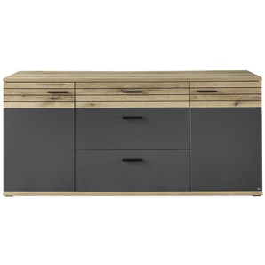 Sideboard QUINCY, anthrazit/Eiche-Nachbildung, inkl. Softclose Funktion