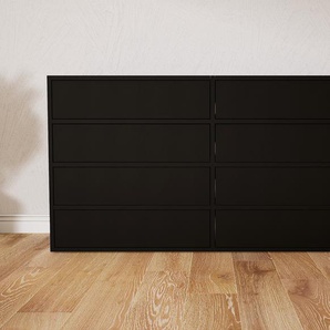 Sideboard Schwarz - Designer-Sideboard: Schubladen in Schwarz - Hochwertige Materialien - 151 x 79 x 47 cm, Individuell konfigurierbar
