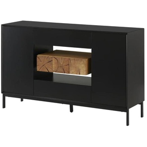 Sideboard - schwarz - Materialmix - 140 cm - 85 cm - 40 cm | Möbel Kraft