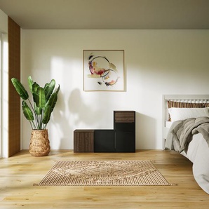 Sideboard Schwarz - Sideboard: Schubladen in Schwarz & Türen in Schwarz - Hochwertige Materialien - 118 x 79 x 34 cm, konfigurierbar