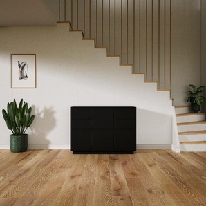 Kommode Schwarz - Lowboard: Schubladen in Schwarz & Türen in Schwarz - Hochwertige Materialien - 118 x 85 x 47 cm, konfigurierbar