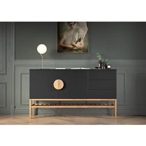 Sideboard 176 x 100 x 43cm Schwarz