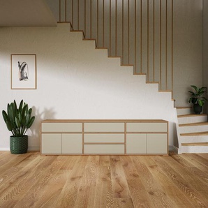 Lowboard Taupe - TV-Board: Schubladen in Taupe & Türen in Taupe - Hochwertige Materialien - 226 x 62 x 47 cm, Komplett anpassbar