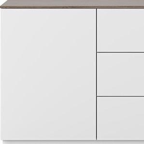 Sideboard TEMAHOME Join, weiß (weiß, nussbaumfurnier), B:120cm H:84cm T:50cm, Spanplatte, MDF, Sideboards, Kommode mit viel Stauraum, Breite 120 cm