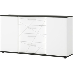 Sideboard - weiß - Materialmix - 161 cm - 87 cm - 40 cm | Möbel Kraft