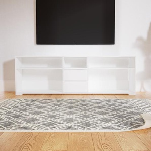 Sideboard Weiß - Designer-Sideboard: Schubladen in Weiß - Hochwertige Materialien - 190 x 62 x 34 cm, Individuell konfigurierbar