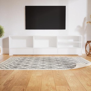 Sideboard Weiß - Designer-Sideboard: Schubladen in Weiß - Hochwertige Materialien - 226 x 62 x 34 cm, Individuell konfigurierbar
